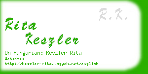 rita keszler business card